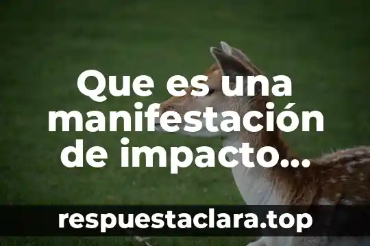 Manifestacion arraigada de las masas populares que es 4 Que es una manifestación de impacto ambiental modalidad particular