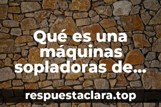 Qué es una máquinas sopladoras de preforma de PET definición