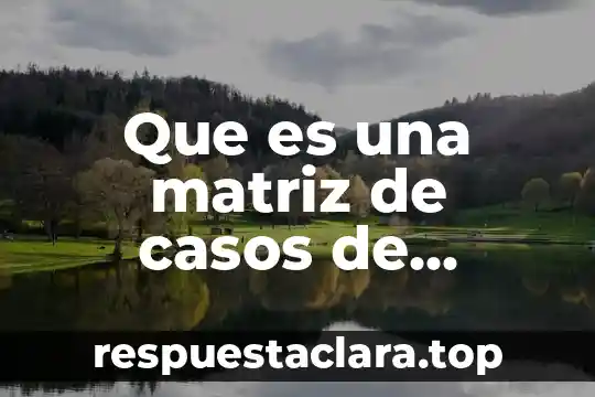 Que es una matriz de casos de prueba