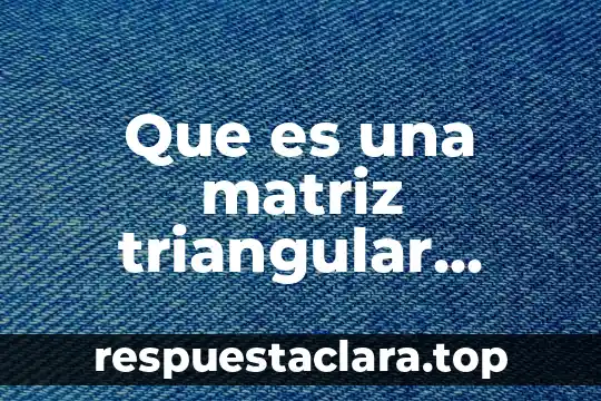 Que es una matriz triangular superior ejemplos