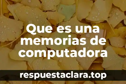 Que es una memorias de computadora