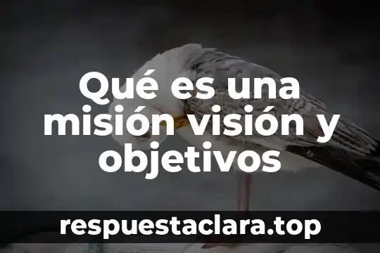 Qué es una misión visión y objetivos