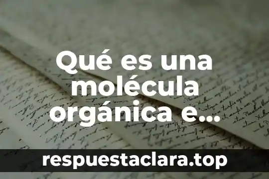 Charola organica que es 3 Qué es una molécula orgánica e inorgánica