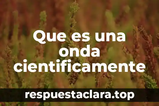 Que es una onda cientificamente