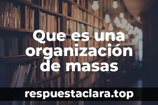 Que es una organización de masas
