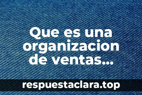 Que es una organizacion de ventas ejemplo