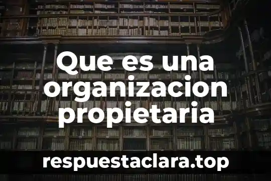 Que es una organizacion propietaria