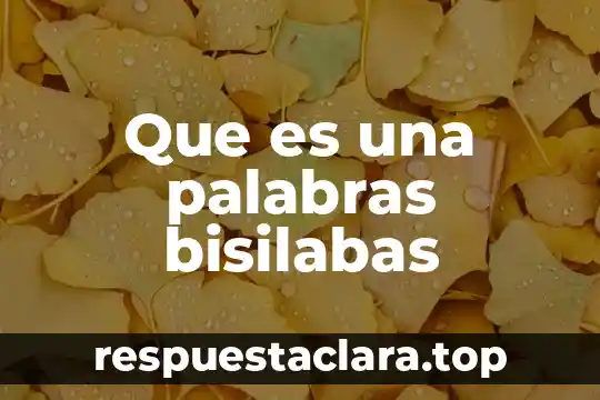 Que es lo significa las palabras de ryu 5 Que es una palabras bisilabas
