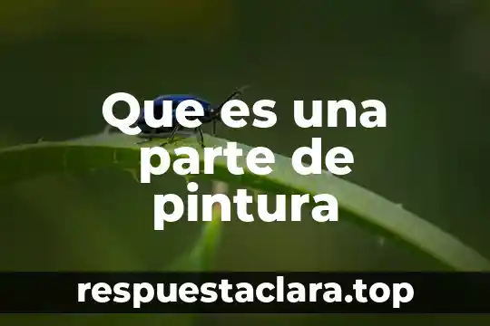 Que es una parte de pintura