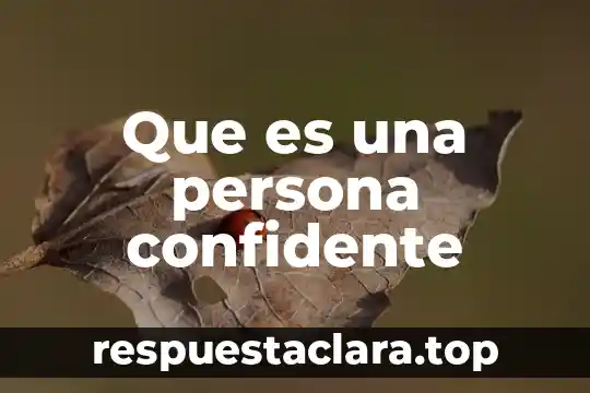Que es una persona confidente