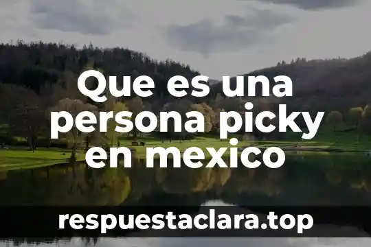 Que es una persona picky en mexico