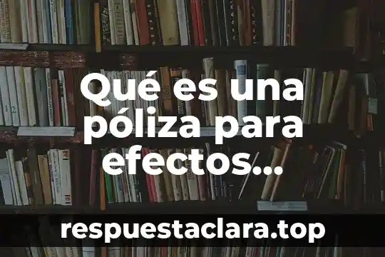 Qué es una póliza para efectos contables