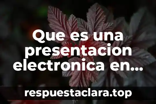 Que es arquitectura en computacion 3 Que es una presentacion electronica en computacion