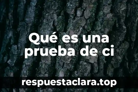 Qué es una prueba de ci