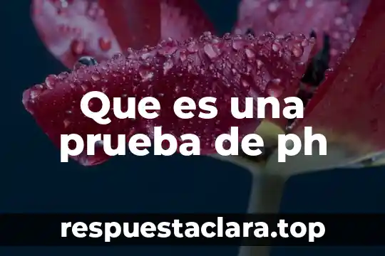 Que es una prueba de ph
