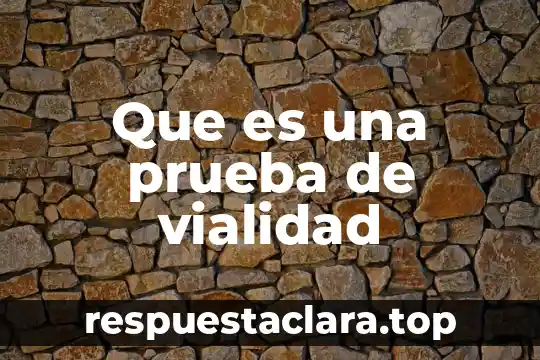 Que es una prueba de significa 8 Que es una prueba de vialidad