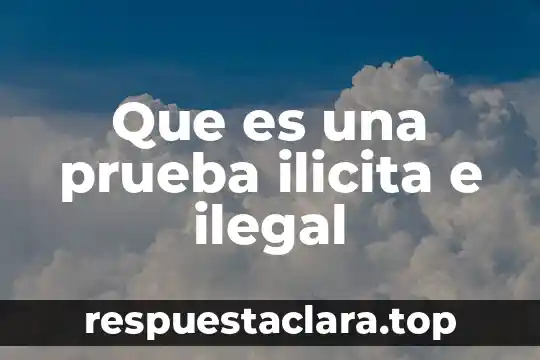 Que es una prueba ilicita e ilegal