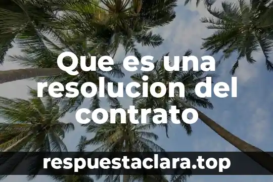 Que es nombre del contrato 4 Que es una resolucion del contrato