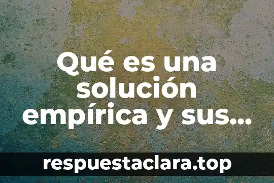 Que es una solución concepto 3 Qué es una solución empírica y sus tipos