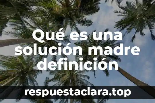 Qué es una solución madre definición