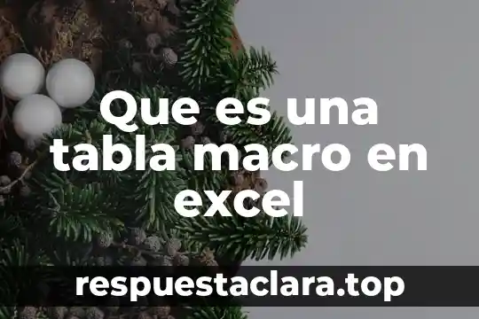 Que es una tabla macro en excel