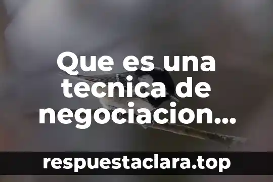 Que es una tecnica de negociacion concepto