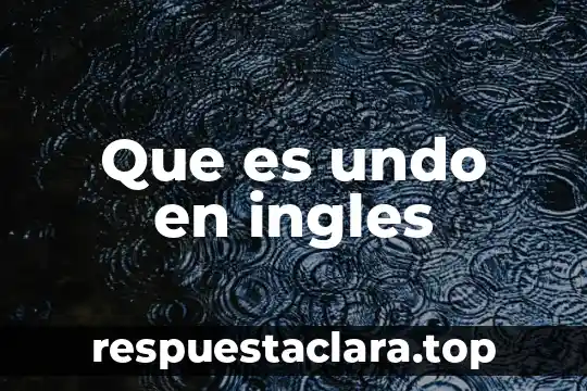 Que es undo en ingles