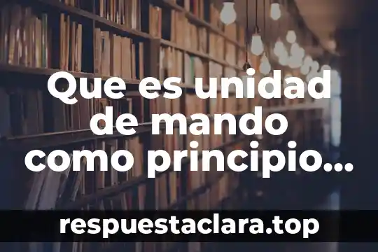 Por que es importante el principio de le chatelier 7 Que es unidad de mando como principio de organizacion