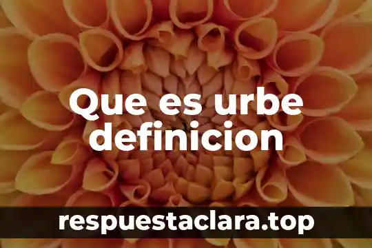 Que es urbe definicion