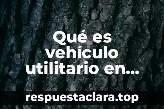 Qué es vehículo utilitario en México