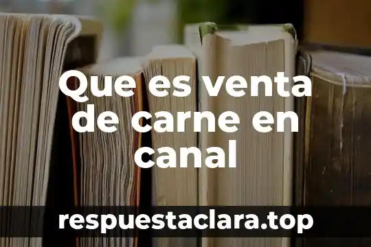 Que es venta de carne en canal