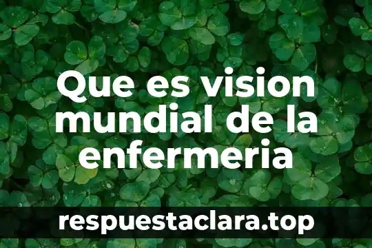 Que es vision mundial de la enfermeria