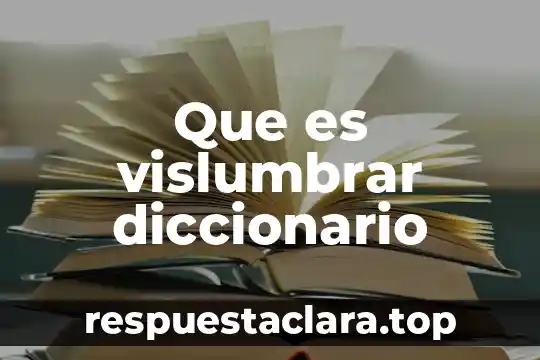 Que es vislumbrar diccionario