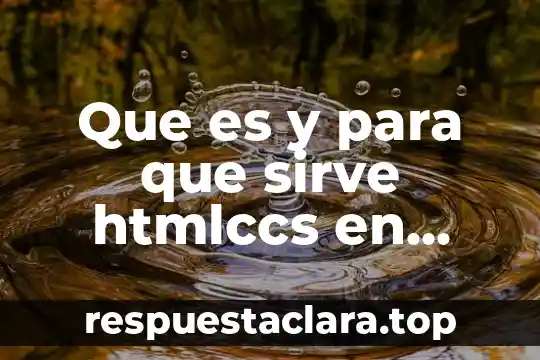 Que es y para que sirve htmlccs en programacion