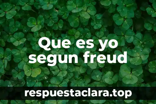 Que es la sexualidad humana segun freud 6 Que es yo segun freud