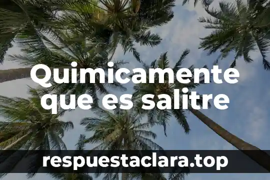 Quimicamente que es salitre