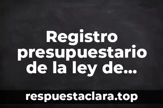 Ley de lavoisier que es 4 Registro presupuestario de la ley de ingresos que es