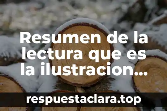 Resumen de la lectura que es la ilustracion kant