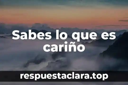 Sabes lo que es cariño