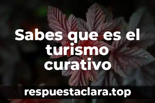 Sabes que es el turismo curativo