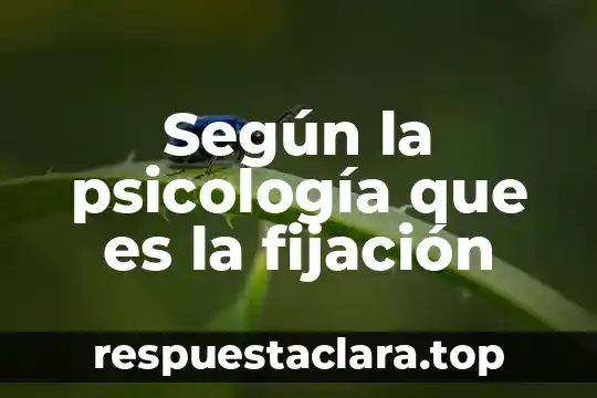 Según la psicología que es la fijación