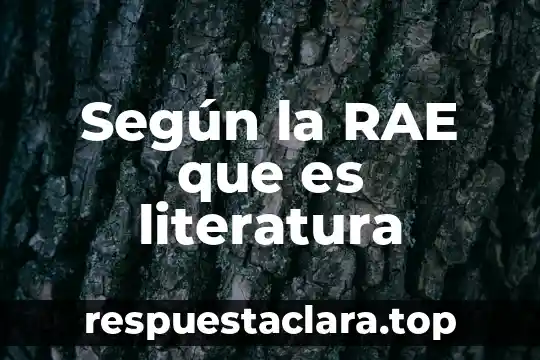 Según la RAE que es literatura