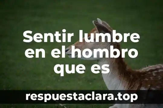 Que es sentir algo por una persona 3 Sentir lumbre en el hombro que es