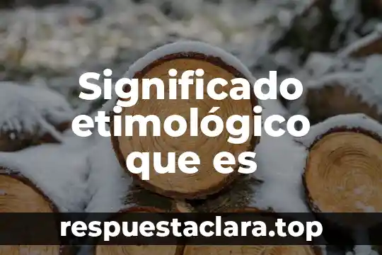 Significado de que es etimologpa 8 Significado etimológico que es