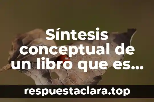 Qué es una síntesis y cómo se elabora 4 Síntesis conceptual de un libro que es lo que lleva