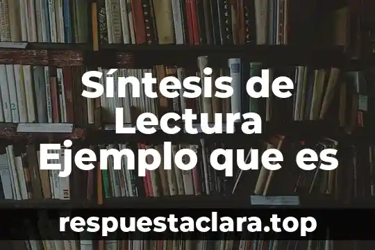 Síntesis de Lectura Ejemplo que es