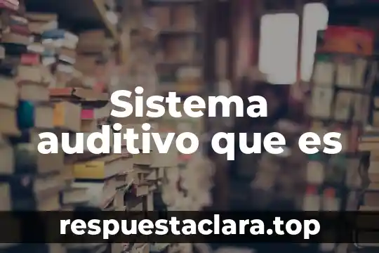 Sistema auditivo que es