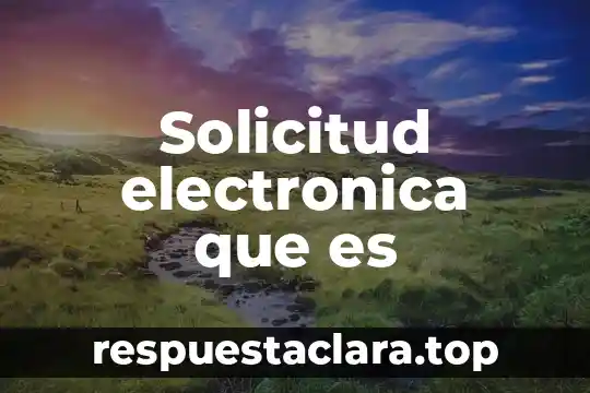 Solicitud electronica que es