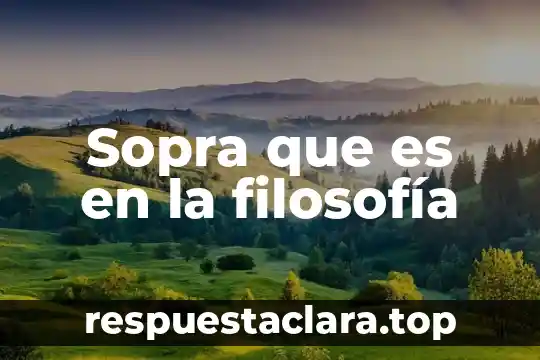 Sopra que es en la filosofía