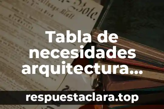 Que es una cultura prehispanico 7 Tabla de necesidades arquitectura que es